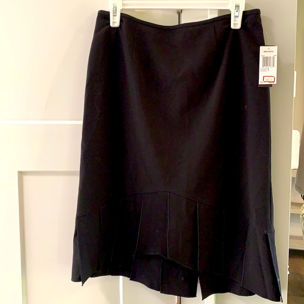 Brand new black skirt with large fringe details on bottom